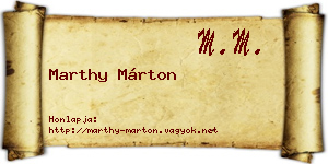Marthy Márton névjegykártya