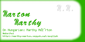 marton marthy business card